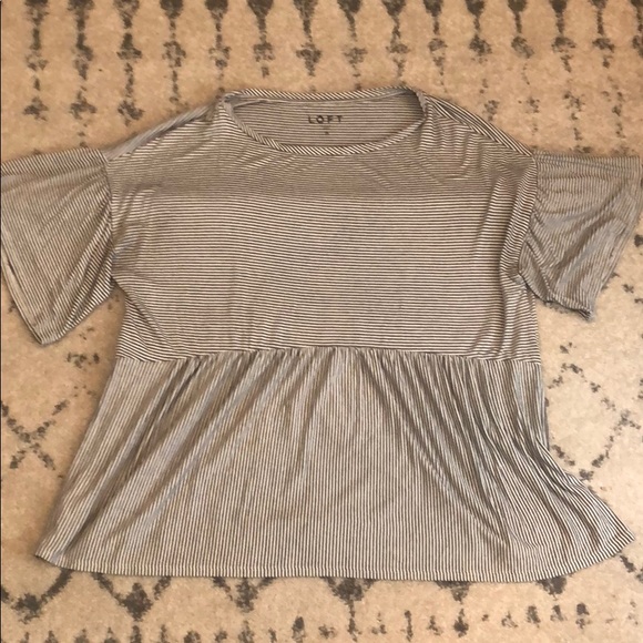 LOFT Tops - LOFT Striped Peplum tee - medium
